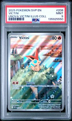 2025 POKEMON SVP EN-SV BLACK STAR PROMO #208 VICTINI PSA 9 - Image 1