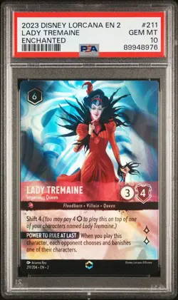 Disney Lorcana Lady Tremaine Enchanted #211/204 PSA 10 - Image 1