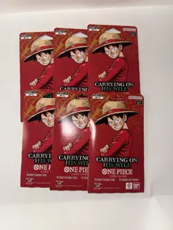One Piece TCG - Carrying On His Will - OP13 English Sleeve Booster Packs LOT 6 - Image 1