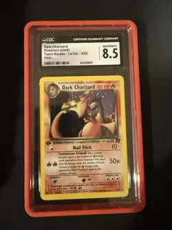 CGC 8.5 Dark Charizard 2000 Team Rocket 1st Edition 4/82 Holo Pokemon Card - Image 1