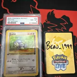 Pokemon TCG Dratini Card 53/82 1st Edition Team Rocket PSA8 - Image 1