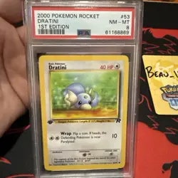 Pokemon TCG Dratini Card 53/82 1st Edition Team Rocket PSA8 - Image 2