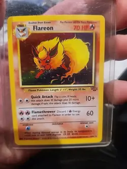 1999 Pokemon TCG Flareon Holo Rare Card 3/64 Jungle Base Set - Image 1