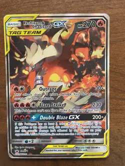 Reshiram & Charizard GX SM201 Tag Team Promo Full Art Holo Card - Image 1