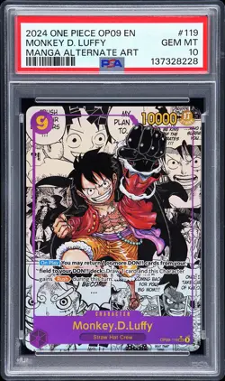 2024 ONE PIECE OP09-EMPERORS IN THE NEW WORLD #119 MONKEY D. LUFFY PSA 10 - Image 1
