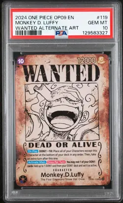 2024 ONE PIECE OP09-EMPERORS IN THE NEW WORLD #119 MONKEY D. LUFFY PSA 10 - Image 1