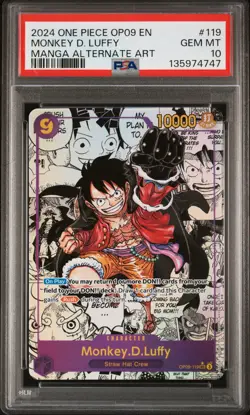 2024 ONE PIECE OP09-EMPERORS IN THE NEW WORLD #119 MONKEY D. LUFFY PSA 10 - Image 1