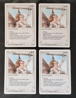 MTG 4 X Serra Angel Revised 3rd Edt. Playset Magic The Gathering NM See Pics - Image 1