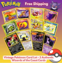 🔥 Vintage Pokemon Cards (Lot of 3) 100% Authentic WOTC Era FREE SHIPPING - Image 1