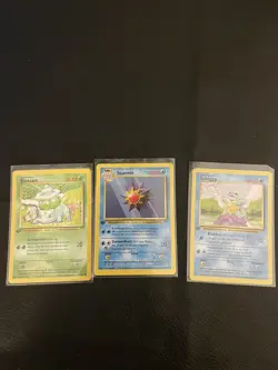 First editon NM German Base Set Pokemon Card, Squirtle, Starmie, Lot Of 3 bulba - Image 1