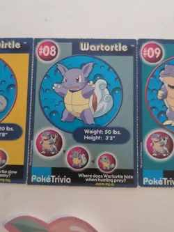 Lot of 3 Pokemon PokeTrivia Burger King Cards 1999 Blastoise Wartortle Squirtle - Image 3
