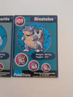 Lot of 3 Pokemon PokeTrivia Burger King Cards 1999 Blastoise Wartortle Squirtle - Image 4