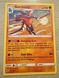 Pokemon TCG Garchomp 114/236 Unified Minds Non-Holo Rare Card - Image 1