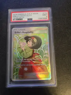 2019 Pokemon Sun & Moon Team Up Erika’s Hospitality #174 | FULL ART | PSA 9 MINT - Image 1