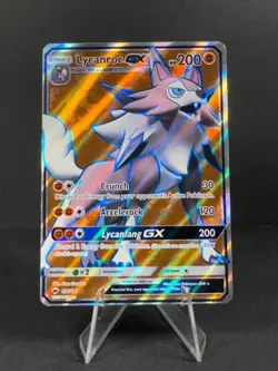 Pokemon TCG Lycanroc GX Burning Shadows 136/147 Holo Full Art Rare LP - Image 1