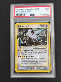2005 Pokemon Gold Star Rayquaza #107 EX Deoxys - PSA 3 - Image 1