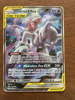 Pokemon Mewtwo and Mew GX SM191 Promo Tag Team 2019 Sun & Moon - Image 1