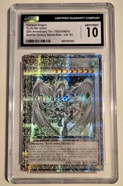2023 YU-GI-OH! ANNIVERSARY TIN Stardust Dragon TN23-EN016 QCR CGC 10 QCSR - Image 1
