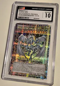 2023 YU-GI-OH! ANNIVERSARY TIN Stardust Dragon TN23-EN016 QCR CGC 10 QCSR - Image 3