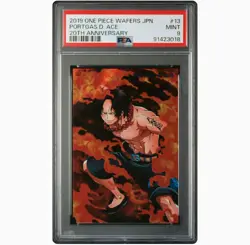 PSA 9 Portgas D. Ace One Piece wafer card Japanese 20th Anniversary Rare Art - Image 1