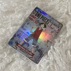 Bandai Namco One Piece CCG Monkey D. Luffy Leader US Voyage Promo Holo Card - Image 1