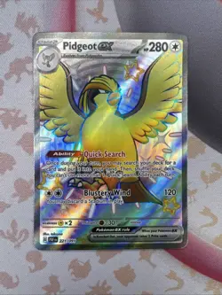Pidgeot ex - 221/091 - Pokemon Paldean Fates Shiny Full Art Ultra Rare Card NM - Image 1