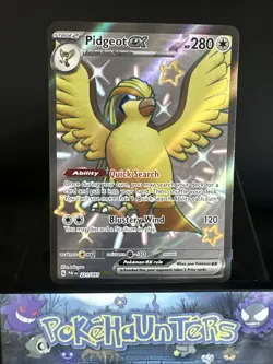Pokemon Card Pidgeot ex 221/091 Shiny Full Art Paldean Fates Near Mint - Image 1