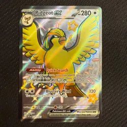Pidgeot ex 221/091 NM Shiny Ultra Rare Full Art Sv: Paldean Fates Pokemon TCG - Image 1