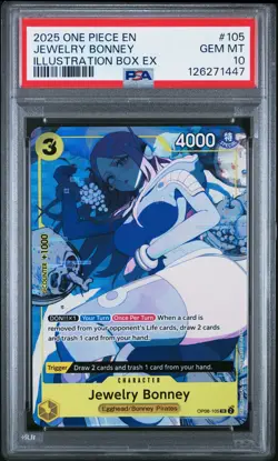 2025 ONE PIECE PROMOS ILLUSTRATION BOX EX #105 JEWELRY BONNEY PSA 10 - Image 1