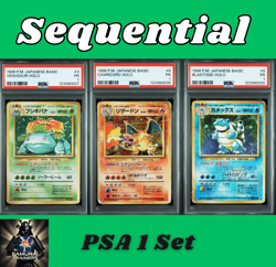 SEQ /NON SEQ PSA 1 Charizard Blastoise Venusaur BASIC Pokemon 3 6 009 Base Set - Image 1