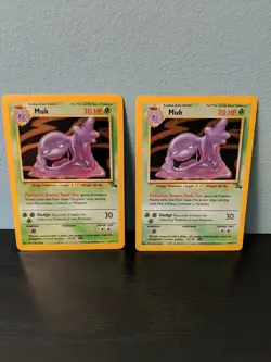 Muk Pokemon Card 13/62 Fossil Holo Lot of 2 Excellent Condition - Image 1