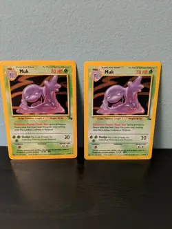 Muk Pokemon Card 13/62 Fossil Holo Lot of 2 Excellent Condition - Image 2