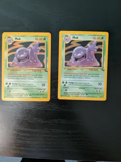 Muk Pokemon Card 13/62 Fossil Holo Lot of 2 Excellent Condition - Image 5