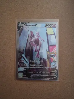 Pokemon TCG Mewtwo V Alt Art Full Art Holo Ultra Rare Card 072/078 Pokemon Go - Image 1