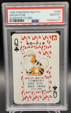 PSA 10 Growlithe #058 No.058 Poker Set Red Japanese 1996 Pokemon Playing Card - Image 1