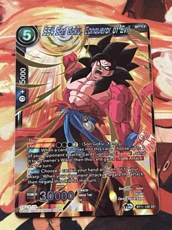 SS4 Son Goku, Conquerer Of Evil BT11-126 SR Foil DBS Card - Image 1