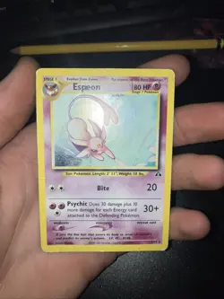 Pokemon Espeon Neo Discovery TCG 1/75 Holo Card With swirl - Image 1