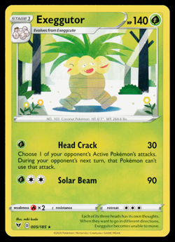 Pokemon - SWSH - Vivid Voltage Exeggutor 005/185 Rare - NM - Image 1