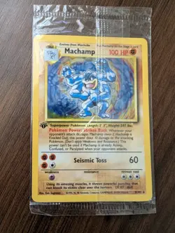 Pokemon Machamp Holo 8/102 Base Set 1st Edition Factory Sealed Promo - Image 1