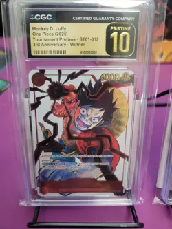 CGC PRISTINE 10 One Piece 3rd Anniversary Winner 3 Brothers (Luffy, Ace, Sabo) - Image 2