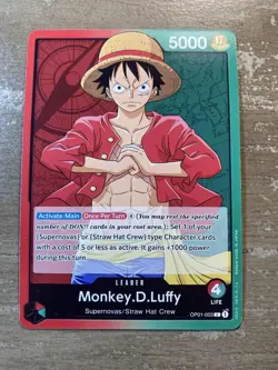 Monkey.D.Luffy - OP01-003 - Leader - English - Near Mint - One Piece CCG - Image 1