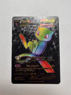 Black Foil Mew VMAX Rainbow Fan Art Display Card NM - Image 1