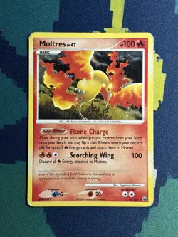 Moltres 10/100 DP Majestic Dawn Holo Rare Card Pokemon TCG LP MP - Image 2
