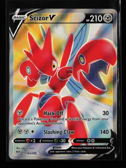 Scizor V (Full Art) 183/189 Ultra Rare SWSH03: Darkness Ablaze Pokemon Card - Image 1