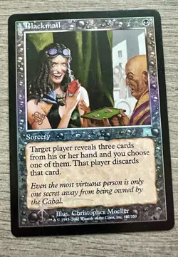 Blackmail FOIL Onslaught NM Black Uncommon - Image 1