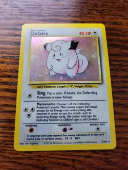 Pokemon TCG Clefairy Base Set 5/102 Holo Unlimited Holo Rare LP - Image 1