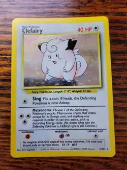 Pokemon TCG Clefairy Base Set 5/102 Holo Unlimited Holo Rare LP* - Image 1