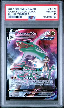 2022 POKEMON SWORD & SHIELD SILVER TEMPEST #TG20 FULL ART/RAYQUAZA VMAX PSA 10 - Image 1