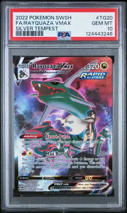 2022 POKEMON SWORD & SHIELD SILVER TEMPEST #TG20 FULL ART/RAYQUAZA VMAX PSA 10 - Image 1