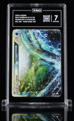 2010 POKEMON HEARTGOLD & SOULSILVER 113/123 LUGIA LEGEND FULL ART TOP- TAG 7 NM - Image 1